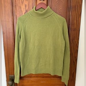 Jeanne Pierre Moss Green Turtleneck Large 100% Cotton